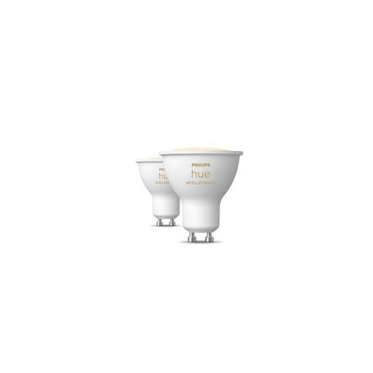 Philips Hue -LED-älylamppu, BT, White ambiance, GU10, 4,2 W, 2-pack