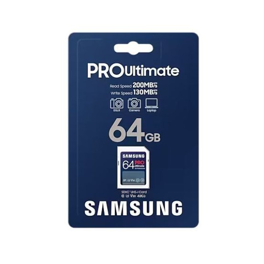 Samsung PRO Ultimate SDXC 64GB UHS-I U3 [Zapis 130MB/s Odczyt 200MB/s]
