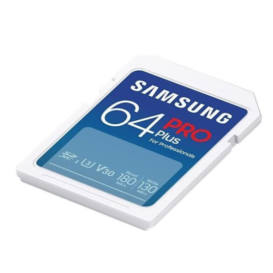 Samsung PRO Plus SDXC 64GB UHS-I U3 [Zapis 130MB/s Odczyt 180MB/s] v 2023