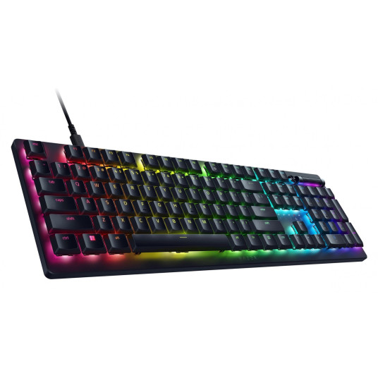 Razer Deathstalker V2 -pelinäppäimistö, violetti kytkin, amerikkalainen asettelu, langallinen, musta
