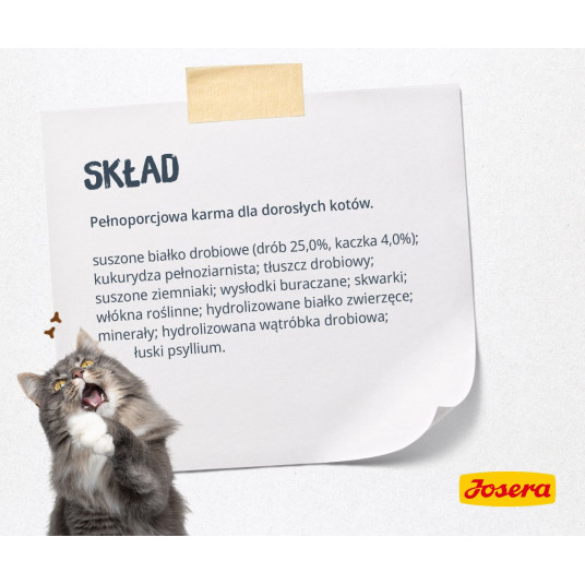 Josera 9610 kissan kuivaruoka aikuisille Ankka, peruna, siipikarja 10 kg
