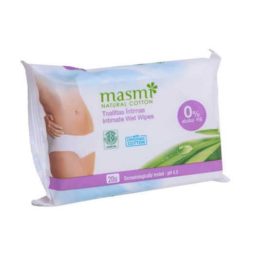 MASMI_Natural Cotton kosteuspyyhkeet intiimihygieniaan 20kpl.