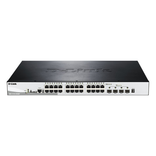 D-Link DGS-1510-28XMP/E Verkkokytkin Hallittu L2/L3 Gigabit Ethernet (10/100/1000) Power over Ethernet (PoE) Musta, harmaa