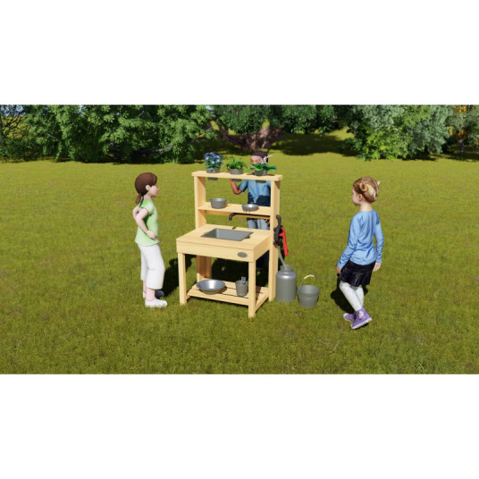 CLASSIC WORLD EDU Suuri puinen pesuallas Keittiön pesuallas Todellinen vesi