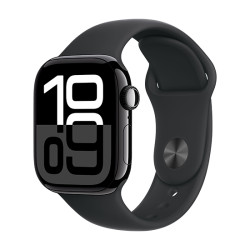 "APPLE Watch Series 10 GPS 42mm Jet Black Aluminium Case with Black Sport Band - S/M"