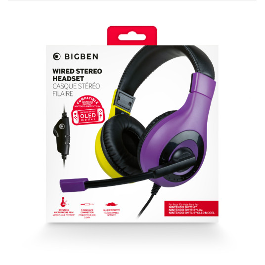 Kuulokkeet BigBen Interactive Stereo Gaming Headset Purple/Yellow