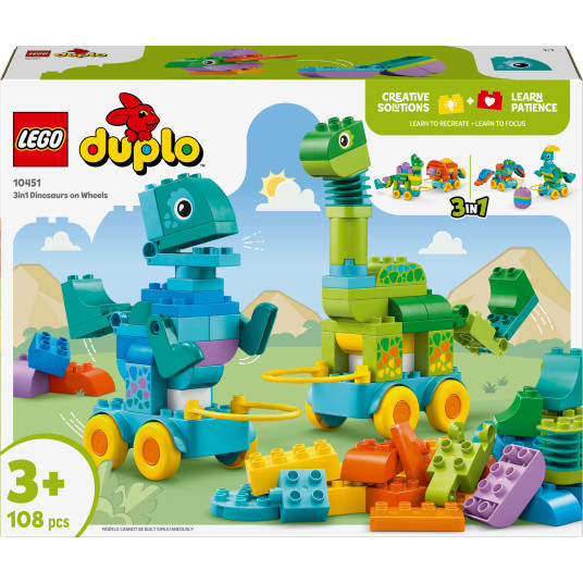LEGO® 10451 DUPLO® Kaupunki: Dinosauruksia pyörien päällä – 3in1-setti
