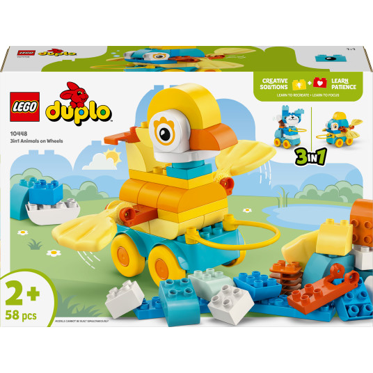 LEGO® 10448 DUPLO® Kaupunki: Eläimiä pyörien päällä – 3in1-setti