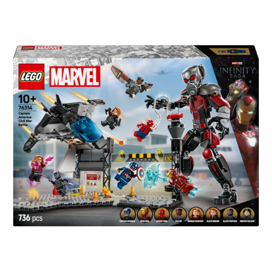 LEGO® 76314 Super Heroes Kapteeni Amerikka: Sisällissodan toiminta