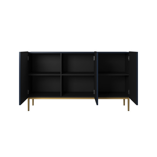 Lipasto Nicole 150 cm, sininen, kultaiset jalat.