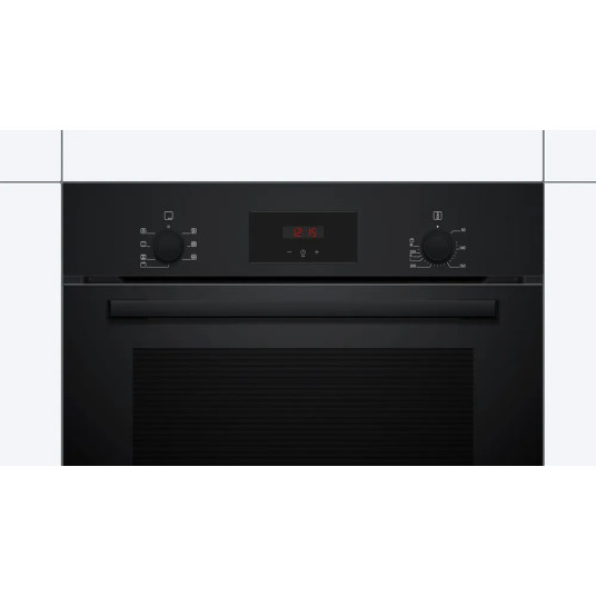 Bosch-uuni | HBF133BA1 | 66 L | Sähköinen | EcoClean | Nupit | Korkeus 59,5 cm | Leveys 59,4 cm | Musta | Musta