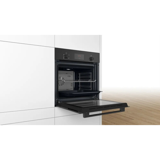 Bosch-uuni | HBF133BA1 | 66 L | Sähköinen | EcoClean | Nupit | Korkeus 59,5 cm | Leveys 59,4 cm | Musta | Musta