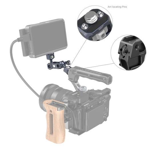 SMALLRIG 3874 MAGIC ARM KAKSOISKUULAPÄÄLLÄ (1/4&quot;-20 RUUVI JA ARRI-KIINNITYSRUUVI)