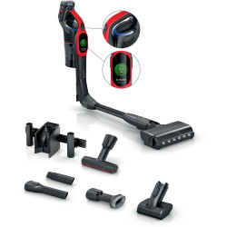 Bosch BCS1041PET pölynimuri / sähköluuta Pölynimuri luuta Akkukuiva HEPA pussiton 0,4 L 23,5 W Musta, Punainen 4 Ah