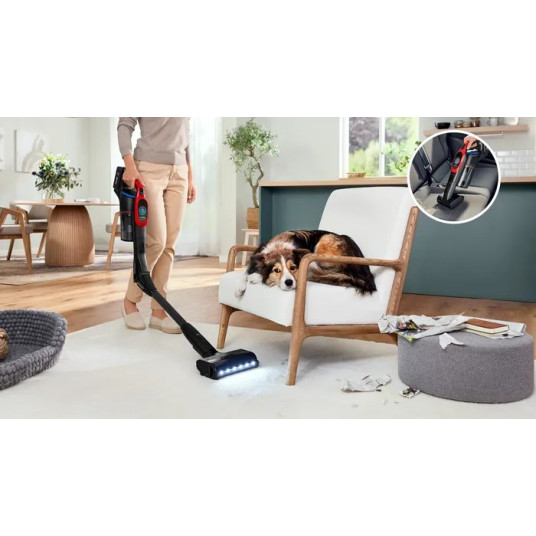 Bosch BCS1041PET pölynimuri / sähköluuta Pölynimuri luuta Akkukuiva HEPA pussiton 0,4 L 23,5 W Musta, Punainen 4 Ah