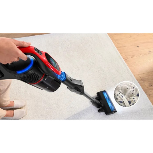 Bosch BCS1041PET pölynimuri / sähköluuta Pölynimuri luuta Akkukuiva HEPA pussiton 0,4 L 23,5 W Musta, Punainen 4 Ah