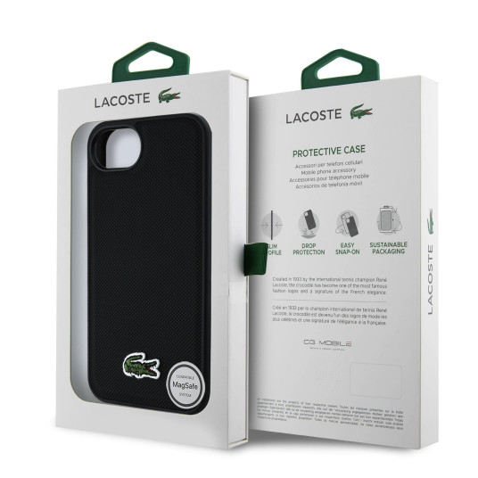 Lacoste Iconic Petit Pique Woven Logo MagSafe Case for Apple iPhone 16e