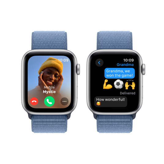 Älykello Apple Watch SE GPS 44mm Silver Aluminium Case with Winter Blue Sport Loop MREF3ET/A