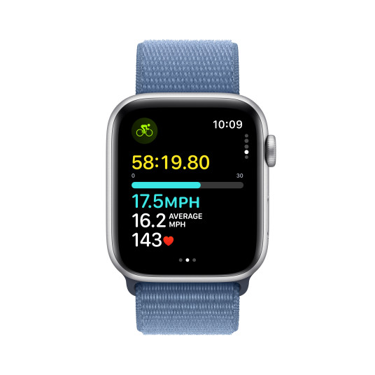 Älykello Apple Watch SE GPS 44mm Silver Aluminium Case with Winter Blue Sport Loop MREF3ET/A