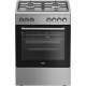 Beko FBE62130GXDN kaasuliesi, jossa on sähköuuni