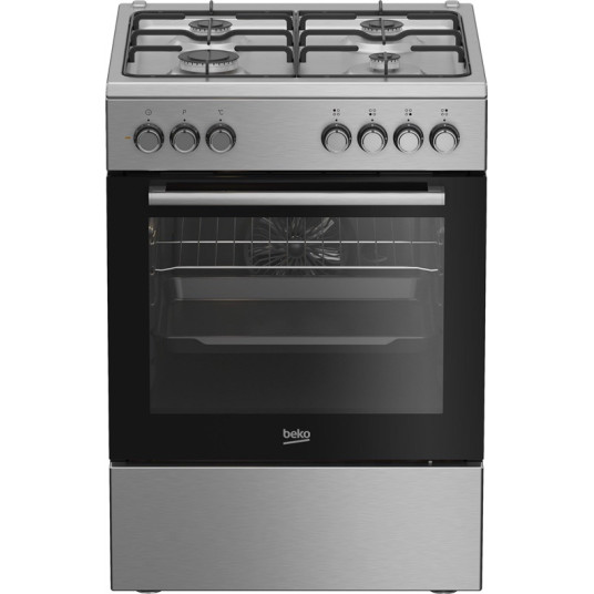 Beko FBE62130GXDN kaasuliesi, jossa on sähköuuni
