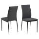 Demina dining chair, Seat grey Sawana 5, Base steel black, 4-Pack