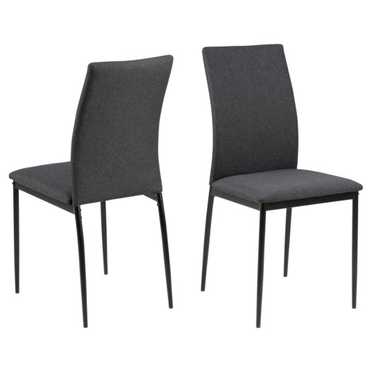 Demina dining chair, Seat grey Sawana 5, Base steel black, 4-Pack