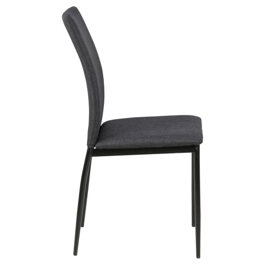 Demina dining chair, Seat grey Sawana 5, Base steel black, 4-Pack