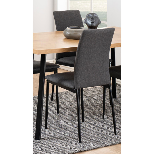 Demina dining chair, Seat grey Sawana 5, Base steel black, 4-Pack