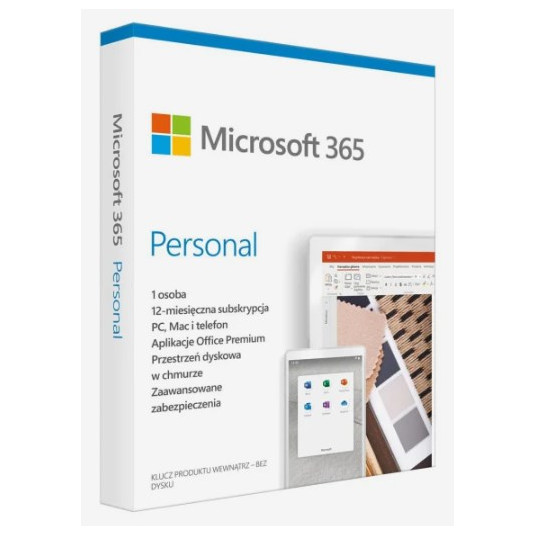 "Microsoft 365 Personal PL" (1 henkilö; 5 laitetta; 12 kuukautta; fyysinen versio; Puola) (EP2-32454)