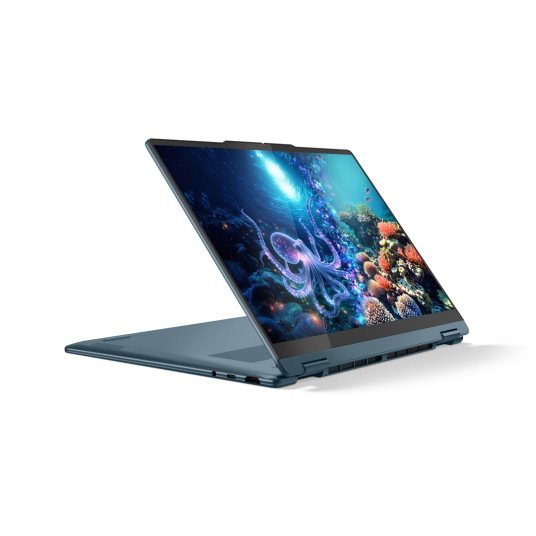 Lenovo Yoga 7 2-in-1 14AKP10 Copilot+ PC AMD Ryzen AI 5 340 Hybridi (kaksi yhteen) 35,6 cm (14") Kosketusnäyttö WUXGA 16 GB LPDDR5x-SDRAM 512 GB SSD Wi-Fi 7 (802.11be) Windows 11 Home Syaani