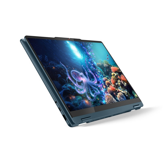Lenovo Yoga 7 2-in-1 14AKP10 Copilot+ PC AMD Ryzen AI 5 340 Hybridi (kaksi yhteen) 35,6 cm (14") Kosketusnäyttö WUXGA 16 GB LPDDR5x-SDRAM 512 GB SSD Wi-Fi 7 (802.11be) Windows 11 Home Syaani