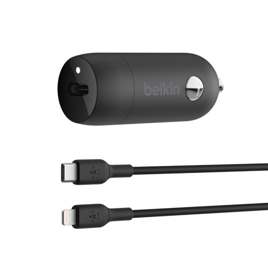 "Belkin 30W USB-C, PD, PPS, musta + Lightning-kaapeli".