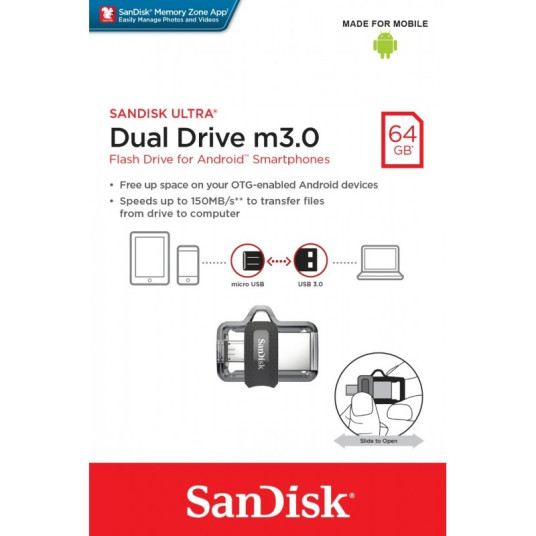 Flashdrive ULTRA DUAL DRIVE m3.0 64GB 150MB/s