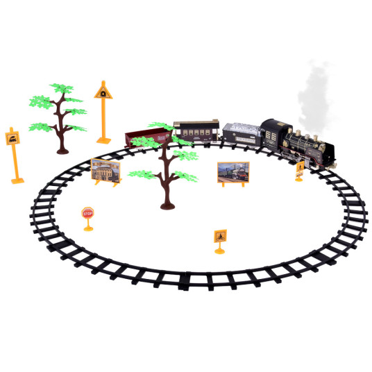 Large Retro Train Locomotive Remote Control Train Light Steam Sound RC0700