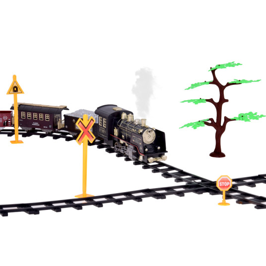 Large Retro Train Locomotive Remote Control Train Light Steam Sound RC0700