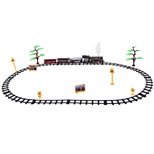 Large Retro Train Locomotive Remote Control Train Light Steam Sound RC0700