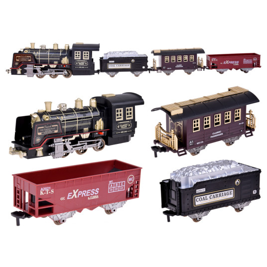 Large Retro Train Locomotive Remote Control Train Light Steam Sound RC0700