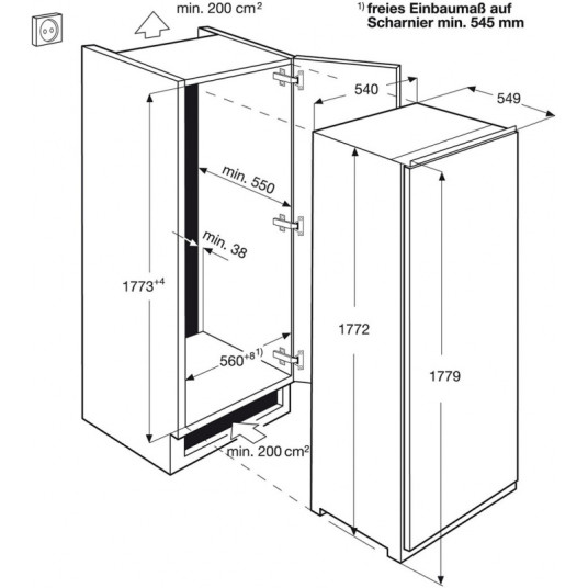Sisäänrakennettu jääkaappi Electrolux ERN3213AOW