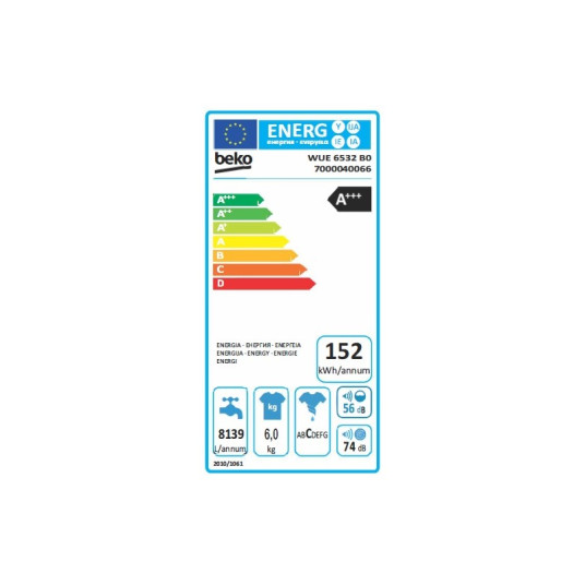 Pyykinpesukone BEKO WUE6532B0