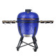 Kamado Grilli BIGGRILL 23,5" sininen + monitoiminen 2 vyöhykejärjestelmä + teräksinen tuhkanpoistotyökalu + grillin kansi + keraaminen kananpidin
