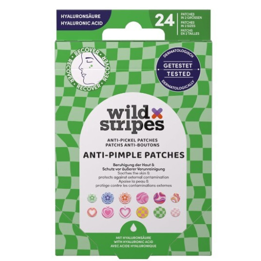 Wild Stripes - Groovy Protect Hydrocolloid Acne Patches with Hyaluronic Acid (Anti-Pimple Patches) 24 pcs