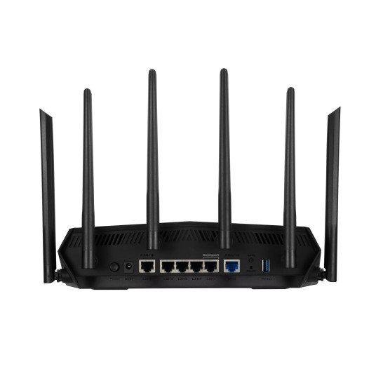 Asus Wireless Wifi 6 Dual Band Gaming Router TUF-AX6000 802.11ax, 1148+4804 Mbit/s, 10/100/1000 Mbit/s, Ethernet LAN (RJ-45) portit 5, Antennityyppi Ulkoinen