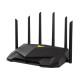 Asus Wireless Wifi 6 Dual Band Gaming Router TUF-AX6000 802.11ax, 1148+4804 Mbit/s, 10/100/1000 Mbit/s, Ethernet LAN (RJ-45) portit 5, Antennityyppi Ulkoinen