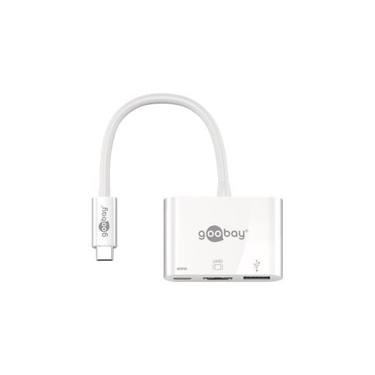 Goobay | USB-C to HDMI/USB-C/USB-A 3.0 Multiport Adapter | White