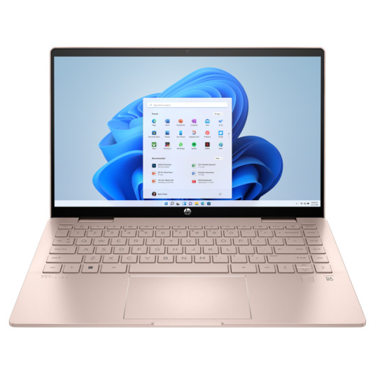 HP Pavilion x360 2-in-1 Laptop 14-ek2000ny - i5-120U, 16GB, 512GB SSD, 14" FHD 300-nit Touch, 5MP cam, FPR, US backlit keyboard, 43Wh, Pale Rose Gold, Win 11 Home, 1 years