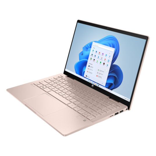HP Pavilion x360 2-in-1 Laptop 14-ek2000ny - i5-120U, 16GB, 512GB SSD, 14" FHD 300-nit Touch, 5MP cam, FPR, US backlit keyboard, 43Wh, Pale Rose Gold, Win 11 Home, 1 years
