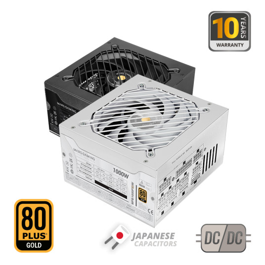 Mars Gaming MPB1000PSIW Fully Modular Power Supply 1000W ATX 3.1 / PCIe 5.1 / 140mm