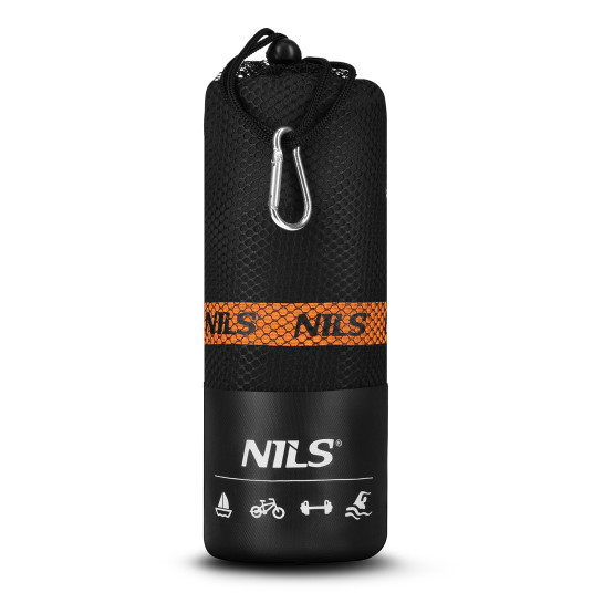 NCR12 MIKROKUITUINEN PYYHE MUSTA-ORANSSI 180x100 NILS NILS