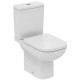 Ideal Standard, i.life A RimsLS+ seinään asennettava WC, jossa on vesisäiliö ja hitaasti vedettävä kansi.